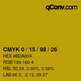Color code: CMYK 0 / 15 / 98 / 26 | qconv.com