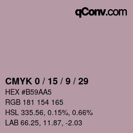 Color code: CMYK 0 / 15 / 9 / 29 | qconv.com