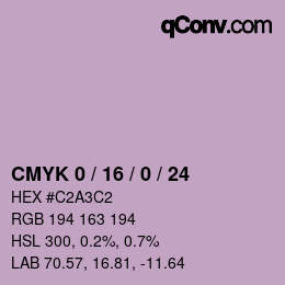 カラーコード: CMYK 0 / 16 / 0 / 24 | qconv.com