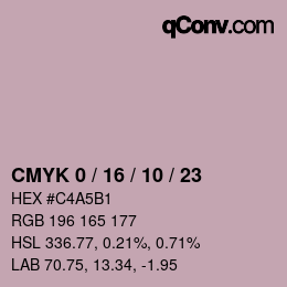 Color code: CMYK 0 / 16 / 10 / 23 | qconv.com