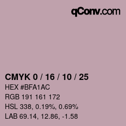 カラーコード: CMYK 0 / 16 / 10 / 25 | qconv.com