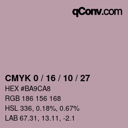 Código de color: CMYK 0 / 16 / 10 / 27 | qconv.com