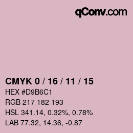 カラーコード: CMYK 0 / 16 / 11 / 15 | qconv.com