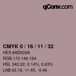 Color code: CMYK 0 / 16 / 11 / 32 | qconv.com