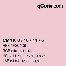 Color code: CMYK 0 / 16 / 11 / 6 | qconv.com
