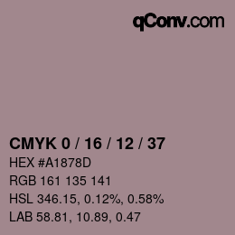 颜色代码: CMYK 0 / 16 / 12 / 37 | qconv.com