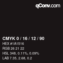 Color code: CMYK 0 / 16 / 12 / 90 | qconv.com