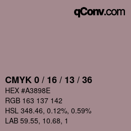 Color code: CMYK 0 / 16 / 13 / 36 | qconv.com