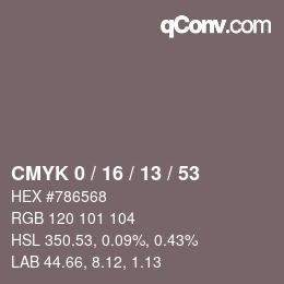 Color code: CMYK 0 / 16 / 13 / 53 | qconv.com