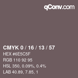 カラーコード: CMYK 0 / 16 / 13 / 57 | qconv.com