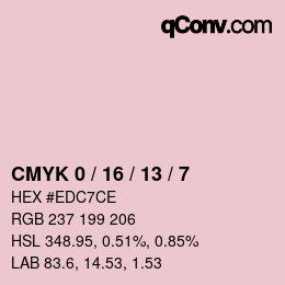 カラーコード: CMYK 0 / 16 / 13 / 7 | qconv.com