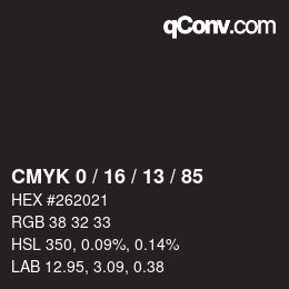 Color code: CMYK 0 / 16 / 13 / 85 | qconv.com