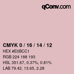 カラーコード: CMYK 0 / 16 / 14 / 12 | qconv.com