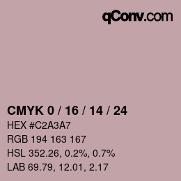 カラーコード: CMYK 0 / 16 / 14 / 24 | qconv.com
