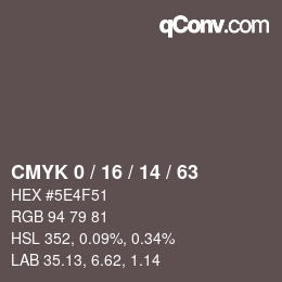 Color code: CMYK 0 / 16 / 14 / 63 | qconv.com