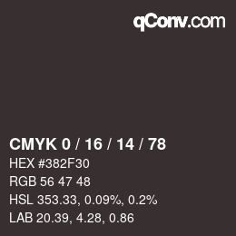 Color code: CMYK 0 / 16 / 14 / 78 | qconv.com