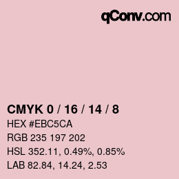 カラーコード: CMYK 0 / 16 / 14 / 8 | qconv.com