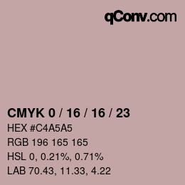 カラーコード: CMYK 0 / 16 / 16 / 23 | qconv.com