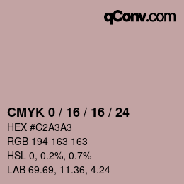 カラーコード: CMYK 0 / 16 / 16 / 24 | qconv.com