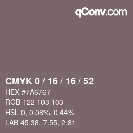 颜色代码: CMYK 0 / 16 / 16 / 52 | qconv.com