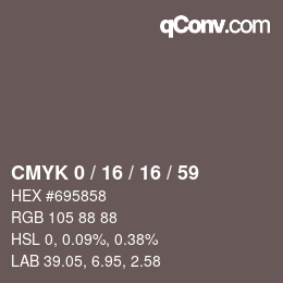 Color code: CMYK 0 / 16 / 16 / 59 | qconv.com