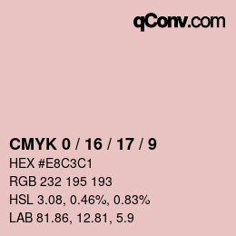 カラーコード: CMYK 0 / 16 / 17 / 9 | qconv.com