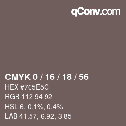 颜色代码: CMYK 0 / 16 / 18 / 56 | qconv.com