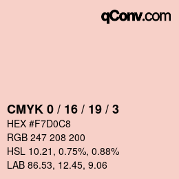 Color code: CMYK 0 / 16 / 19 / 3 | qconv.com