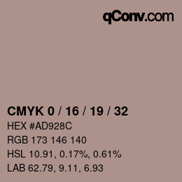 カラーコード: CMYK 0 / 16 / 19 / 32 | qconv.com