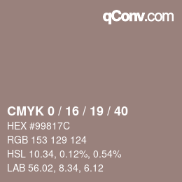 カラーコード: CMYK 0 / 16 / 19 / 40 | qconv.com