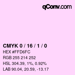 カラーコード: CMYK 0 / 16 / 1 / 0 | qconv.com