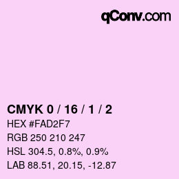 カラーコード: CMYK 0 / 16 / 1 / 2 | qconv.com