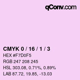 カラーコード: CMYK 0 / 16 / 1 / 3 | qconv.com