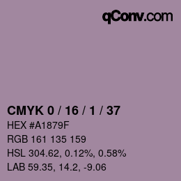 カラーコード: CMYK 0 / 16 / 1 / 37 | qconv.com