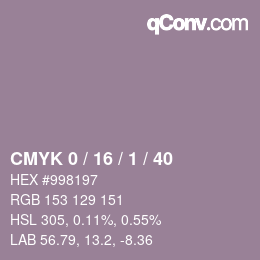 カラーコード: CMYK 0 / 16 / 1 / 40 | qconv.com