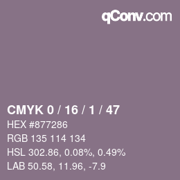 Color code: CMYK 0 / 16 / 1 / 47 | qconv.com