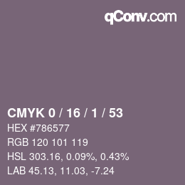 Color code: CMYK 0 / 16 / 1 / 53 | qconv.com