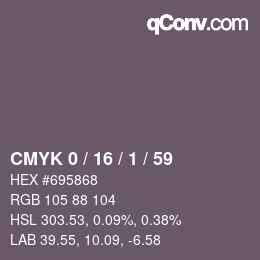 カラーコード: CMYK 0 / 16 / 1 / 59 | qconv.com