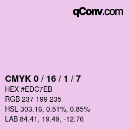 カラーコード: CMYK 0 / 16 / 1 / 7 | qconv.com