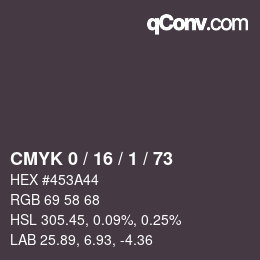 Color code: CMYK 0 / 16 / 1 / 73 | qconv.com