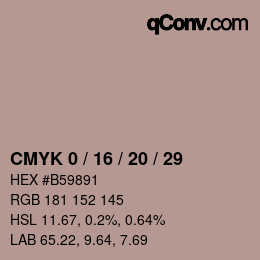 颜色代码: CMYK 0 / 16 / 20 / 29 | qconv.com