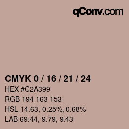 Farbcode: CMYK 0 / 16 / 21 / 24 | qconv.com