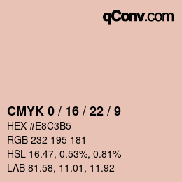Code couleur: CMYK 0 / 16 / 22 / 9 | qconv.com
