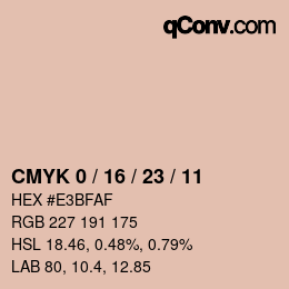 颜色代码: CMYK 0 / 16 / 23 / 11 | qconv.com