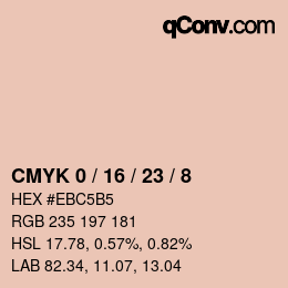 カラーコード: CMYK 0 / 16 / 23 / 8 | qconv.com