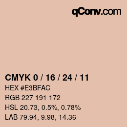 カラーコード: CMYK 0 / 16 / 24 / 11 | qconv.com