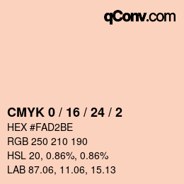 カラーコード: CMYK 0 / 16 / 24 / 2 | qconv.com