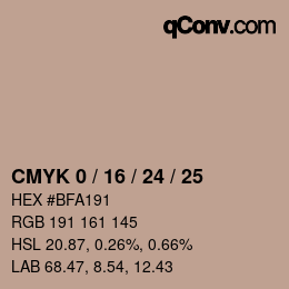カラーコード: CMYK 0 / 16 / 24 / 25 | qconv.com