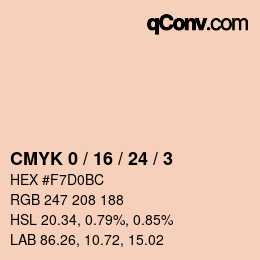 カラーコード: CMYK 0 / 16 / 24 / 3 | qconv.com