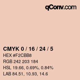 カラーコード: CMYK 0 / 16 / 24 / 5 | qconv.com